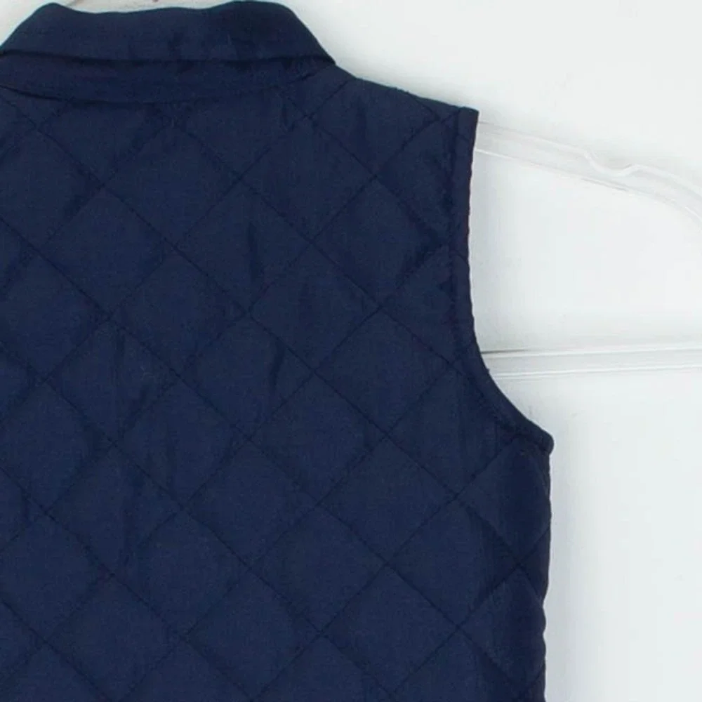 7 For‎ All Mankind Kids Quilted Vest Top Collared Button Front Navy Size 12M